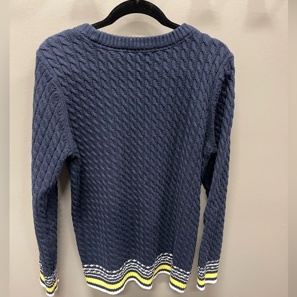 Tommy Hilfiger Navy Cable Knit Sweater with Button Accents - Picture 4 of 4
